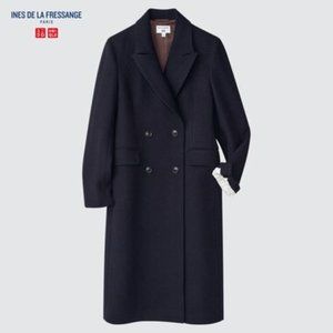 Uniqlo x Ines de la Fressange navy wool coat, S